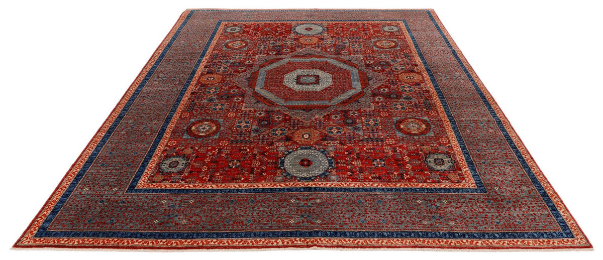 8x10 Light Gray and Ivory Turkish Tribal Rug