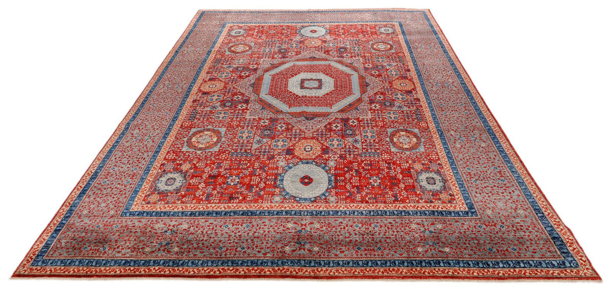 8x10 Light Gray and Ivory Turkish Tribal Rug