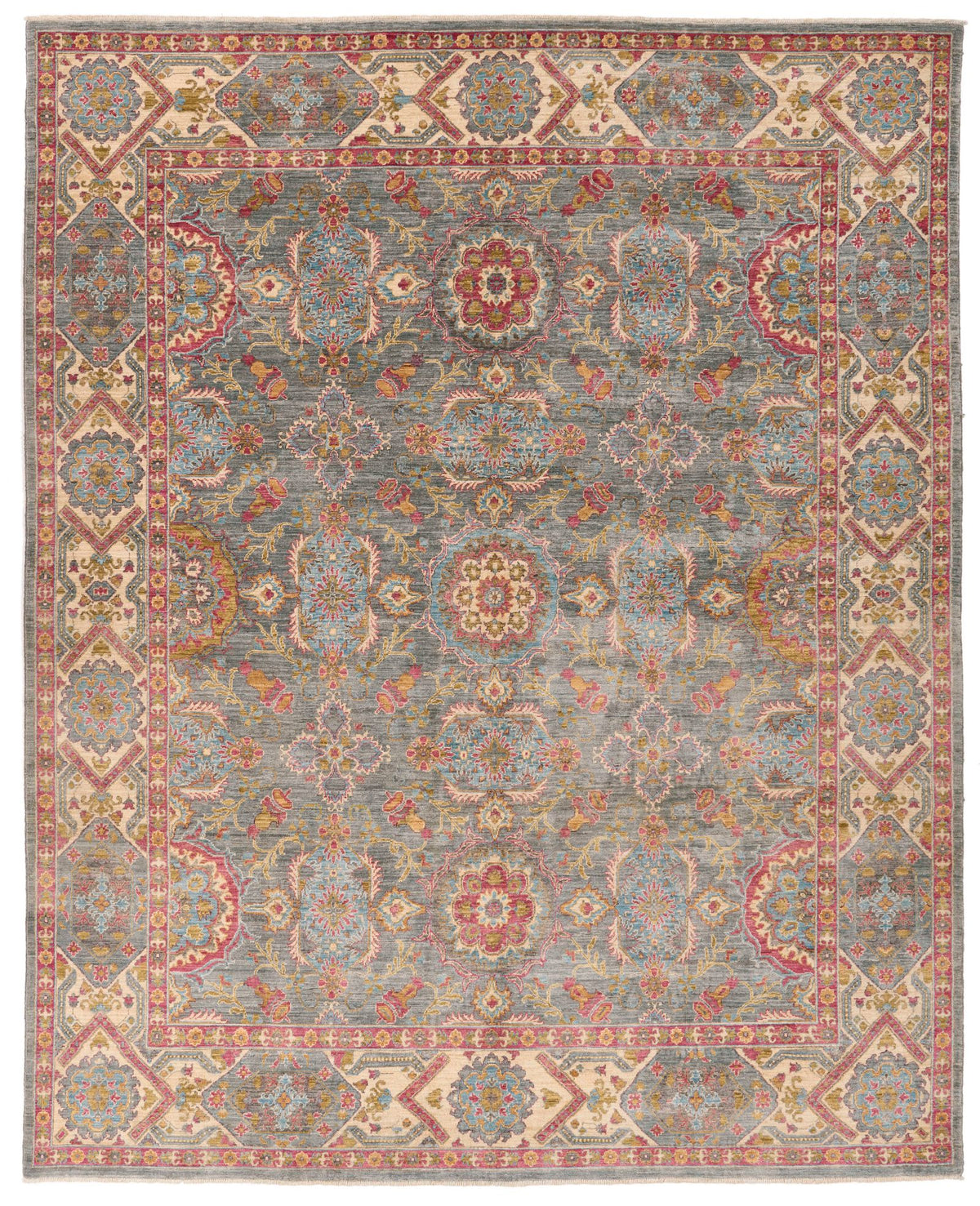 8x10 Gray and Multicolor Anatolian Traditional Rug