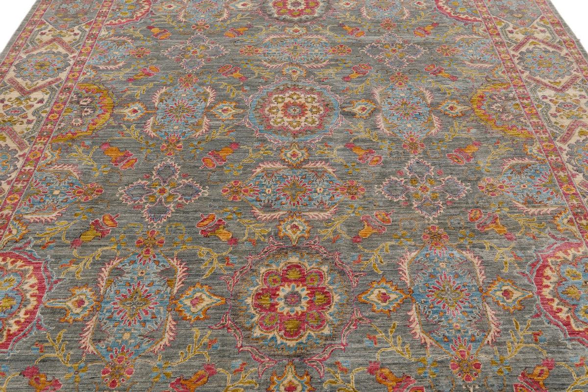 8x10 Gray and Multicolor Anatolian Traditional Rug