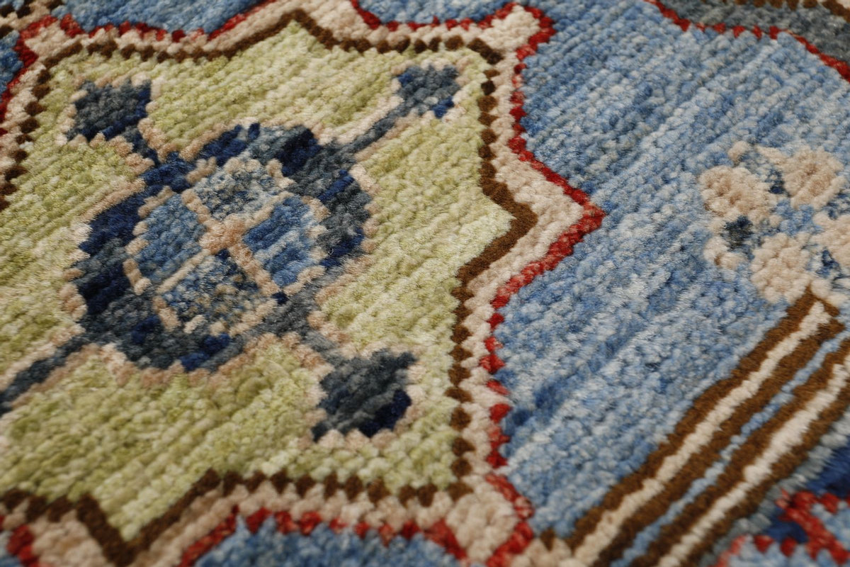 8x10 Red and Light Blue Anatolian Traditional Rug