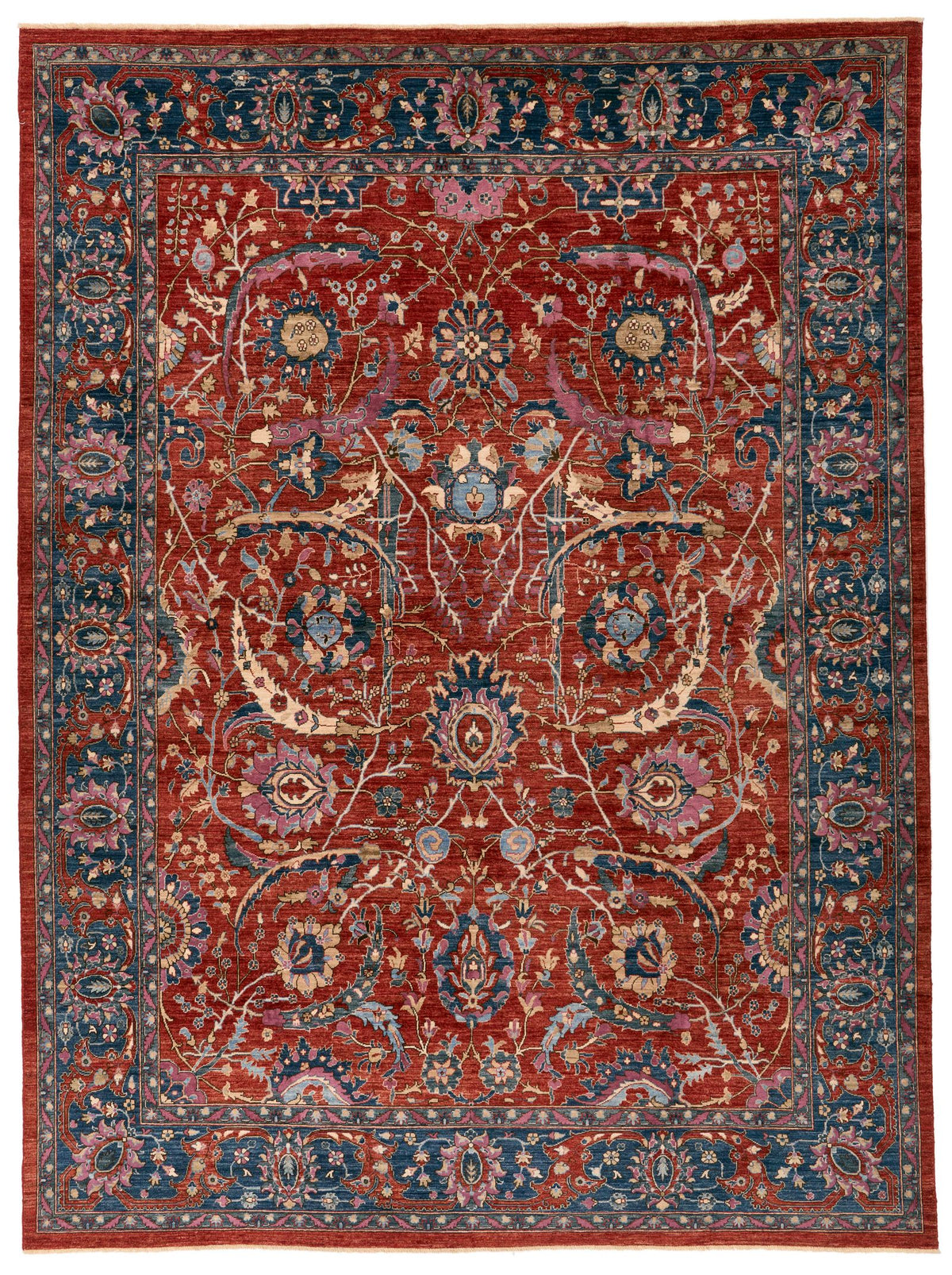 8x11 Red and Navy Anatolian Traditional Rug