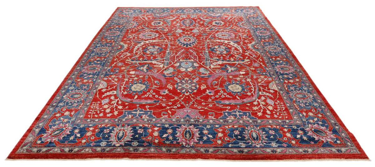 8x11 Red and Navy Anatolian Traditional Rug
