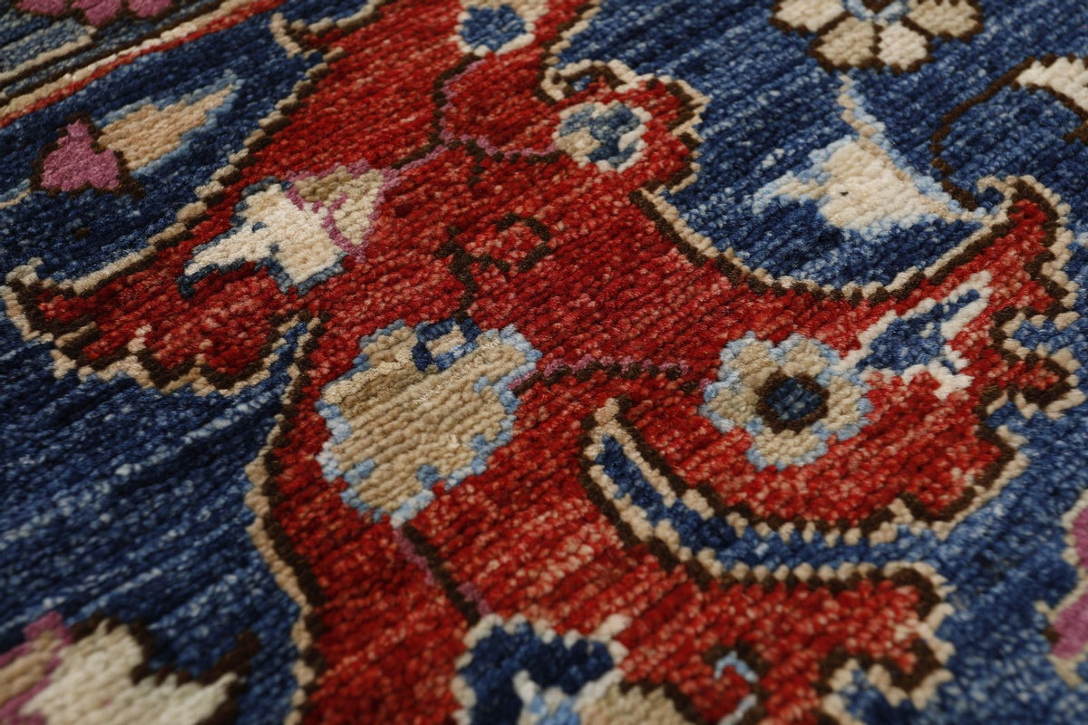 8x11 Red and Navy Anatolian Traditional Rug