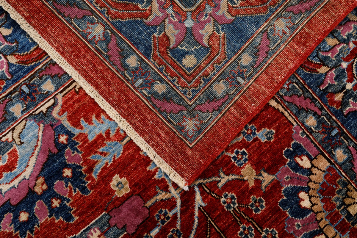 8x11 Red and Navy Anatolian Traditional Rug