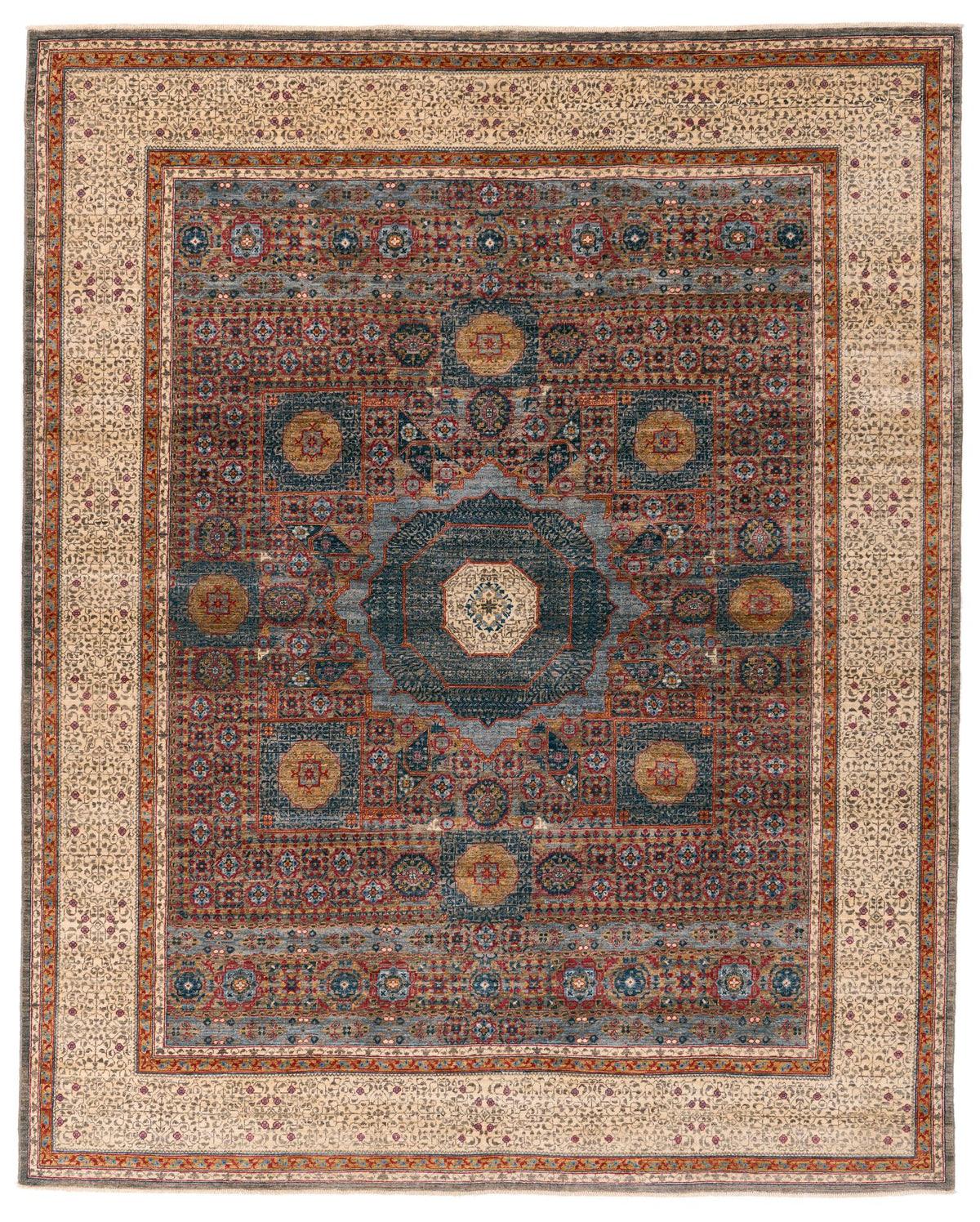 8x10 Light Brown and Ivory Turkish Tribal Rug