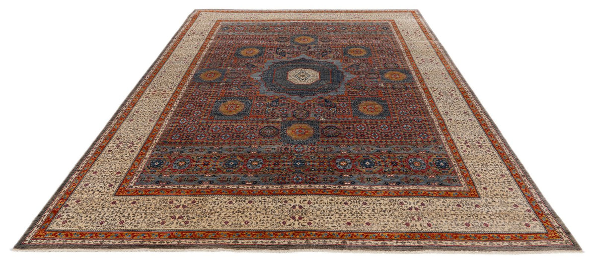 8x10 Light Brown and Ivory Turkish Tribal Rug
