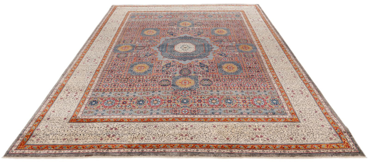 8x10 Light Brown and Ivory Turkish Tribal Rug
