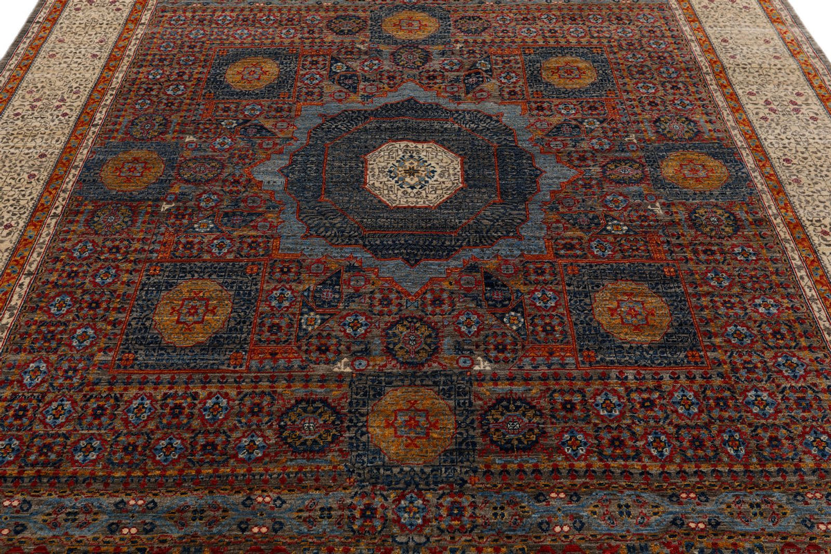 8x10 Light Brown and Ivory Turkish Tribal Rug