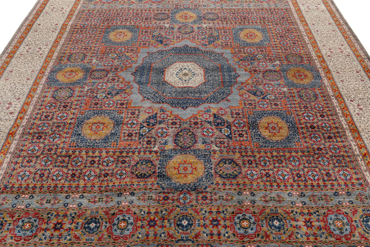 8x10 Light Brown and Ivory Turkish Tribal Rug