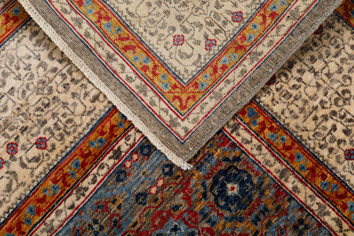 8x10 Light Brown and Ivory Turkish Tribal Rug