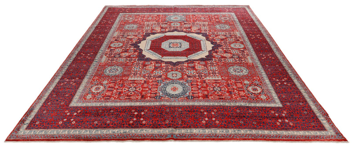 8x9 Red and Red Turkish Tribal Rug