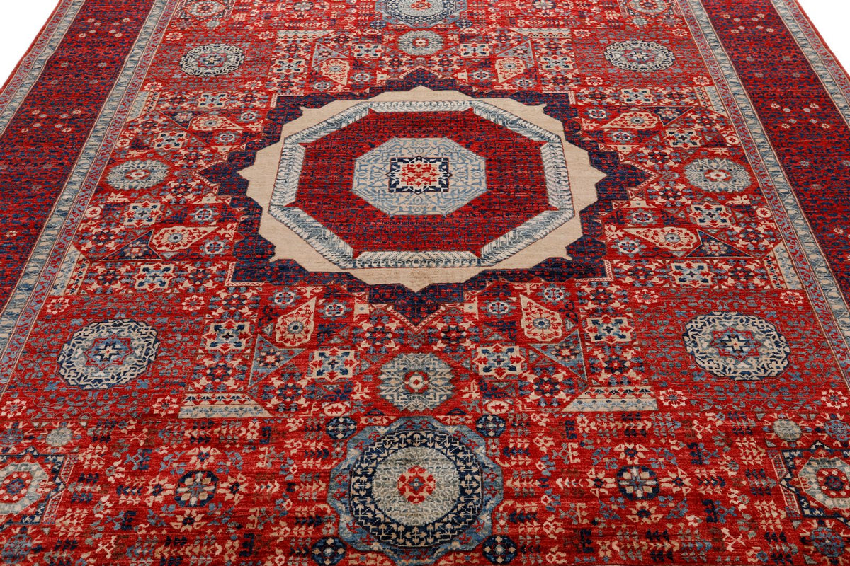 8x9 Red and Red Turkish Tribal Rug