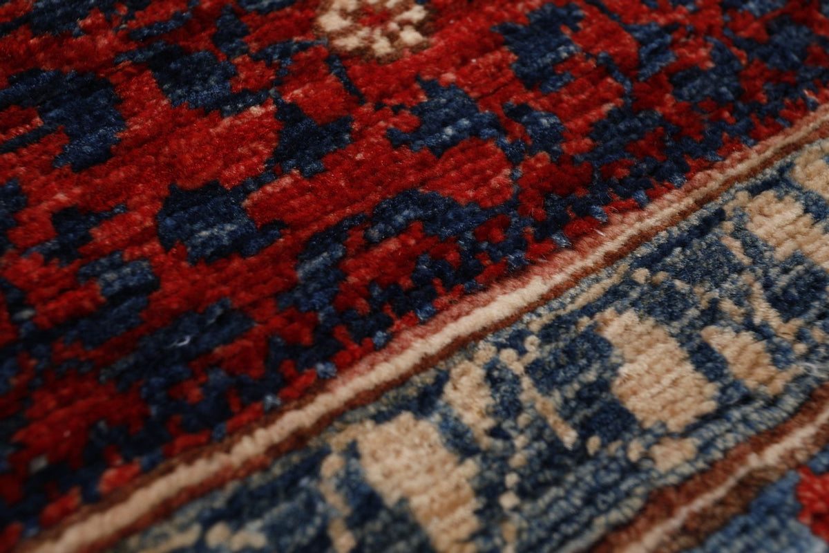 8x9 Red and Red Turkish Tribal Rug
