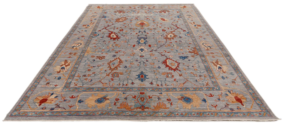 8x11 Gray and Multicolor Anatolian Traditional Rug