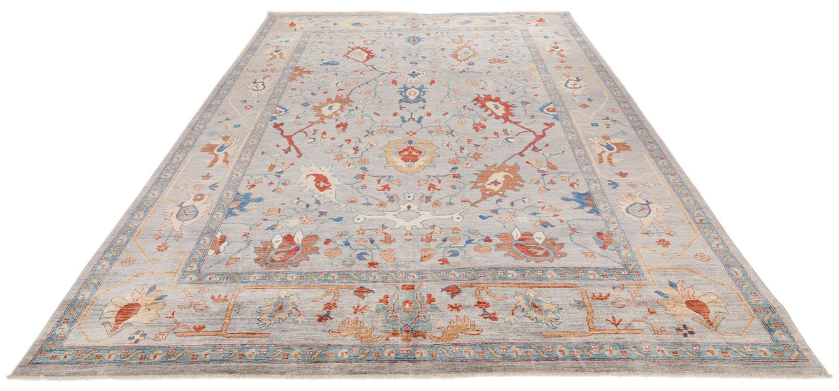 8x11 Gray and Multicolor Anatolian Traditional Rug