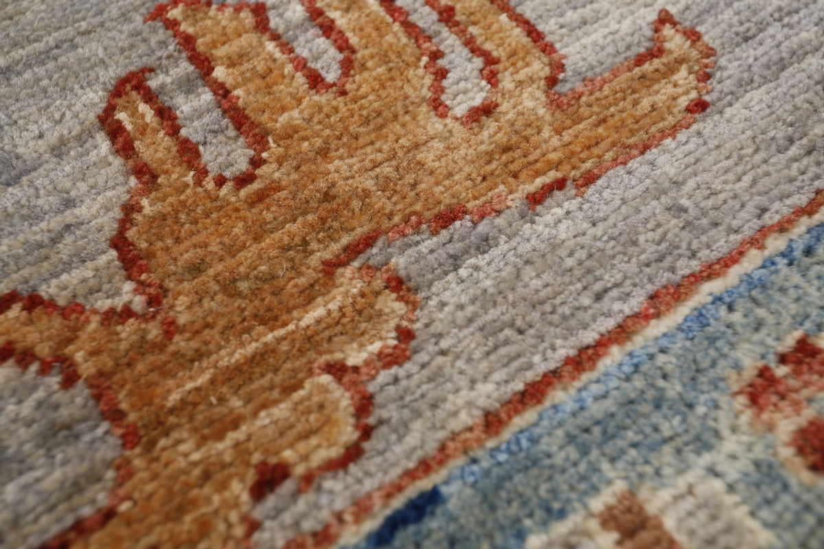 8x11 Gray and Multicolor Anatolian Traditional Rug