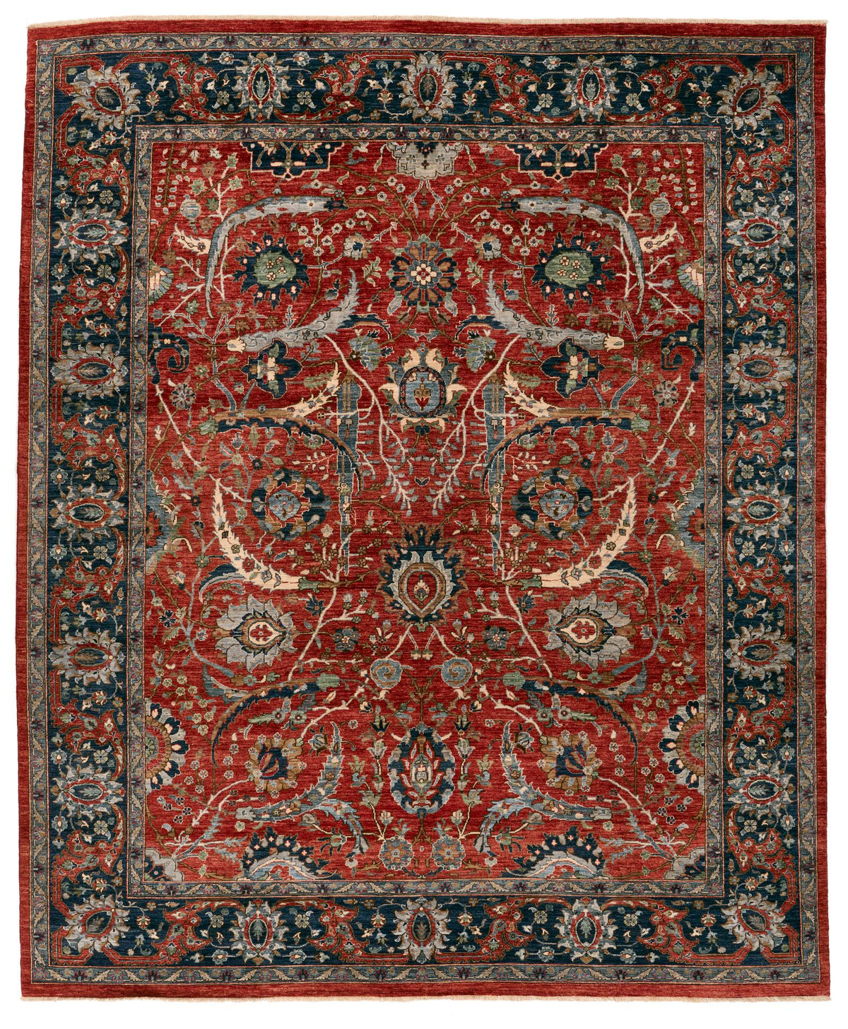 8x10 Red and Navy Anatolian Traditional Rug