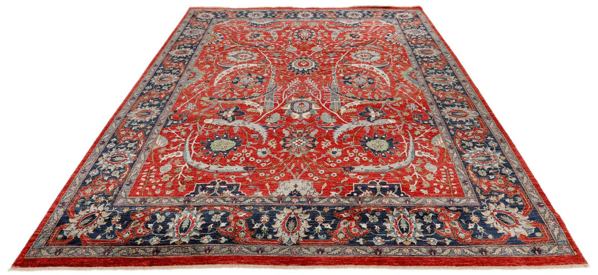 8x10 Red and Navy Anatolian Traditional Rug
