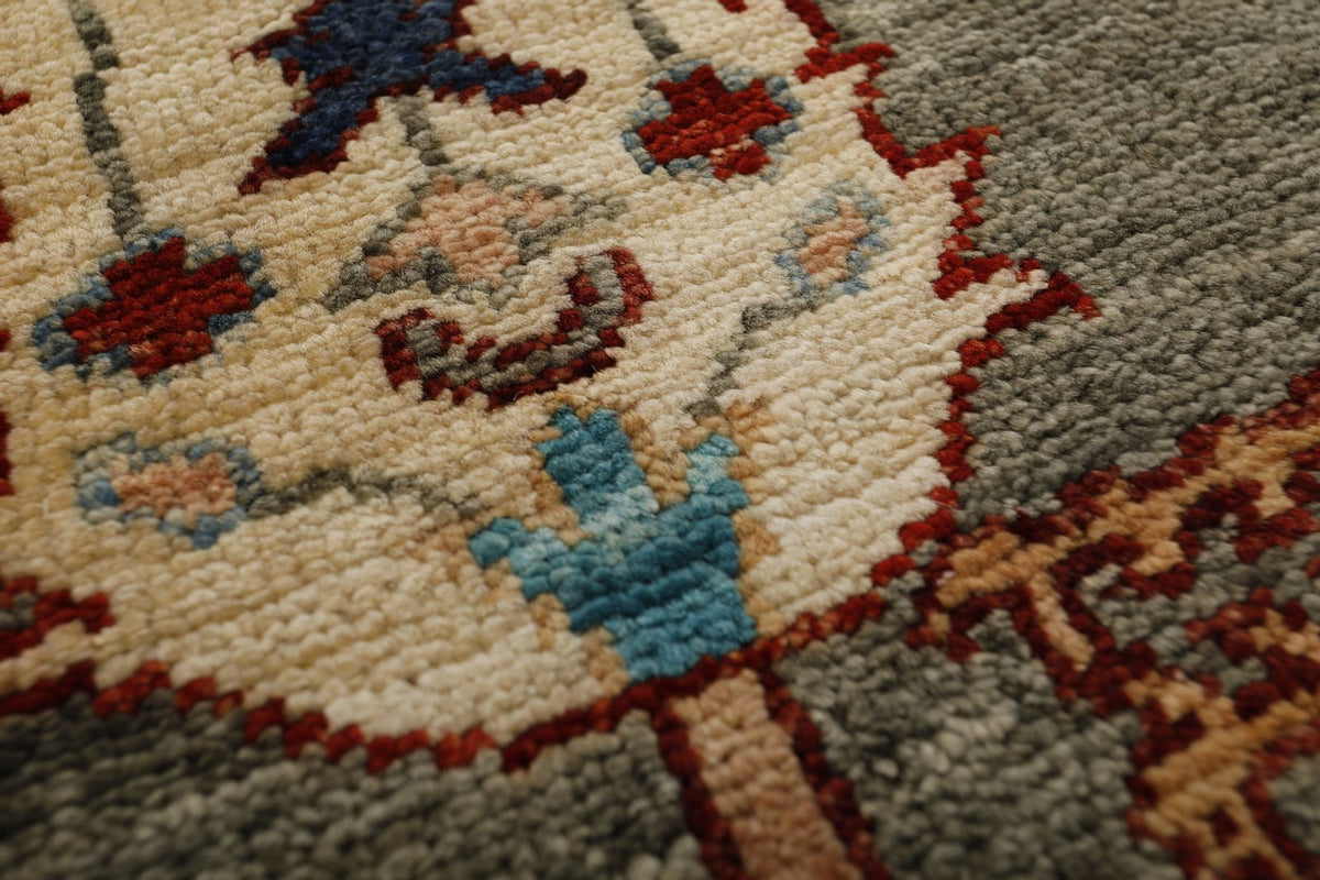 8x10 Light Gray and Navy Anatolian Traditional Rug