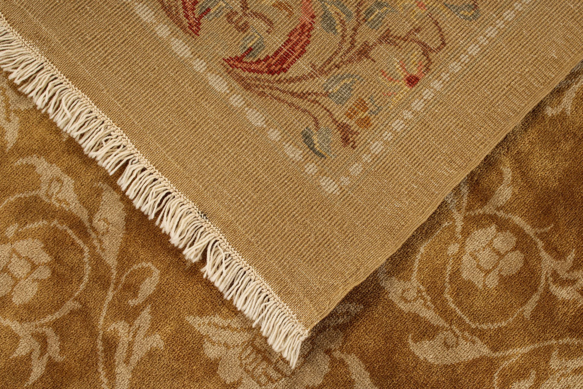 5x6 Brown and Red Turkish Oushak Rug