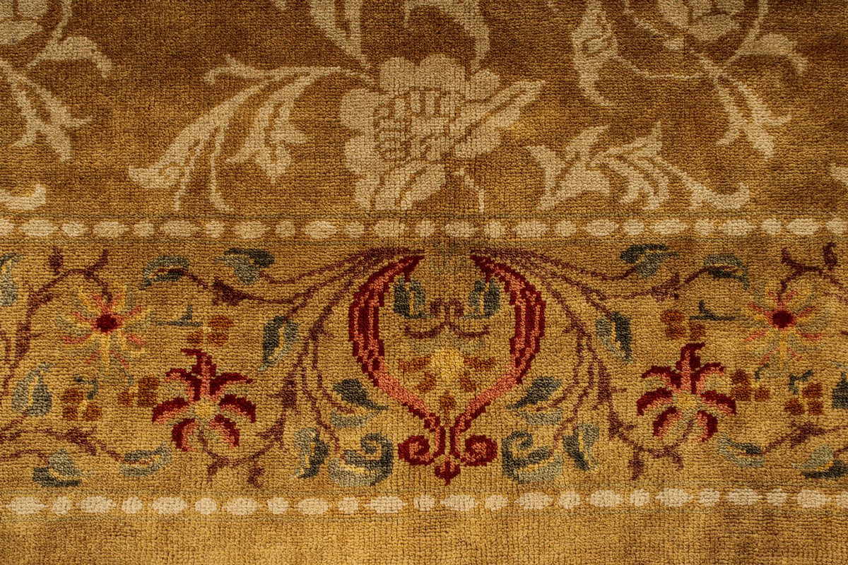 5x6 Brown and Red Turkish Oushak Rug