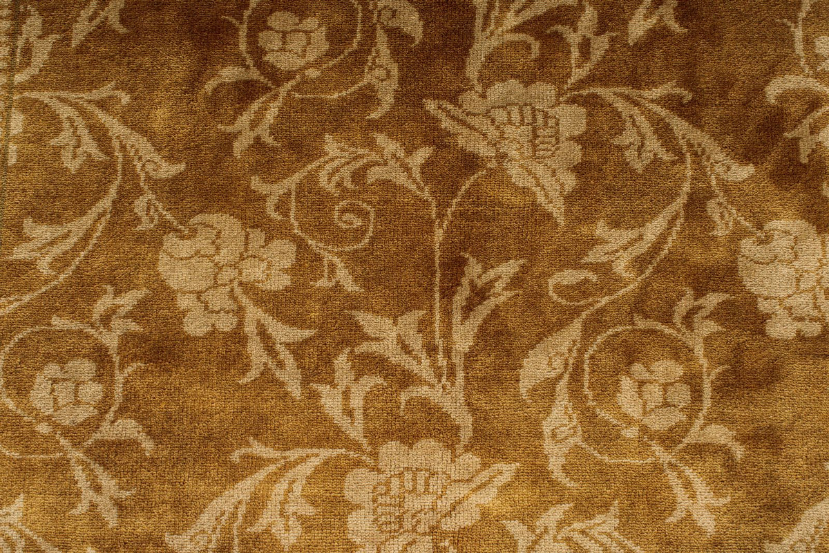 5x6 Brown and Red Turkish Oushak Rug
