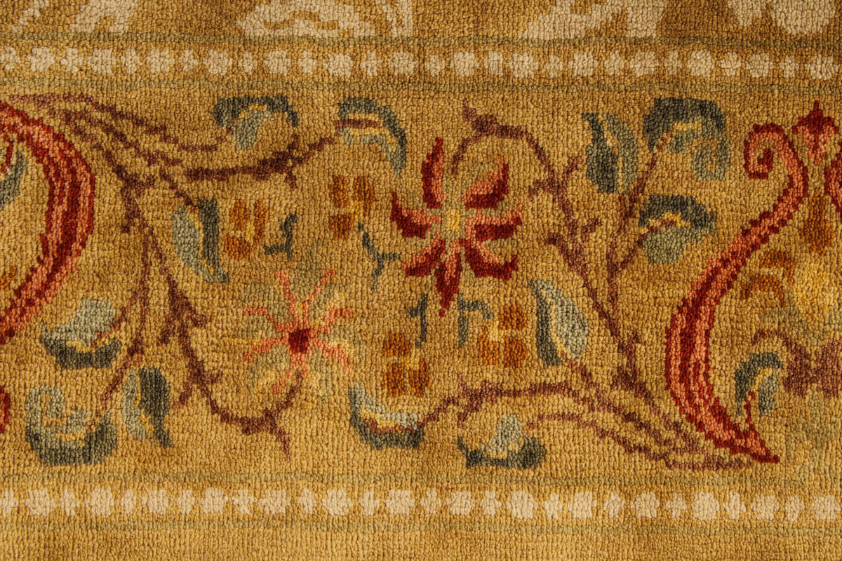 5x6 Brown and Red Turkish Oushak Rug