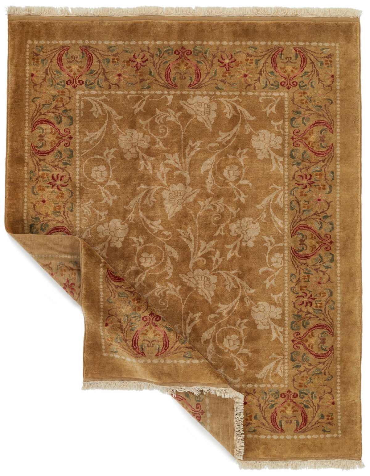 5x6 Brown and Red Turkish Oushak Rug