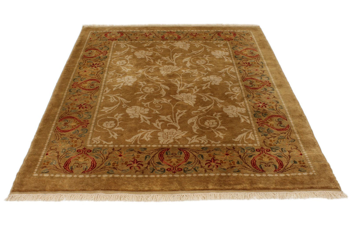 5x6 Brown and Red Turkish Oushak Rug
