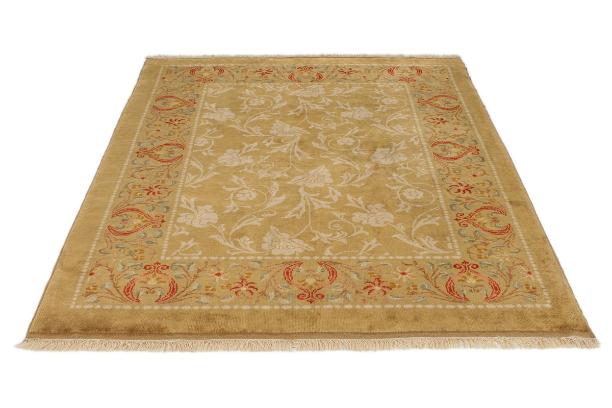 5x6 Brown and Red Turkish Oushak Rug