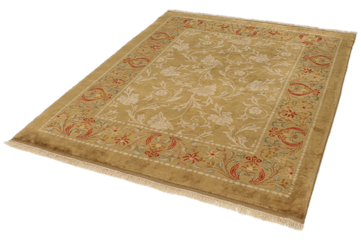 5x6 Brown and Red Turkish Oushak Rug