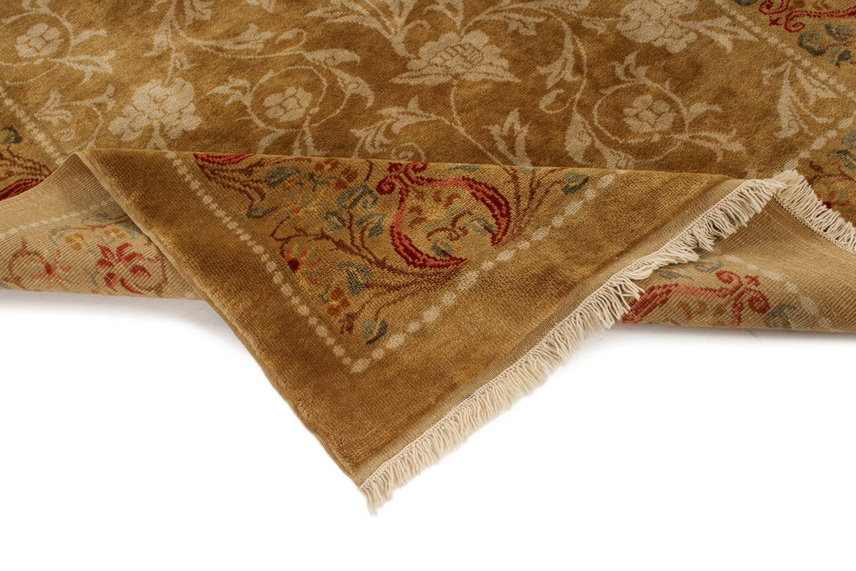 5x6 Brown and Red Turkish Oushak Rug