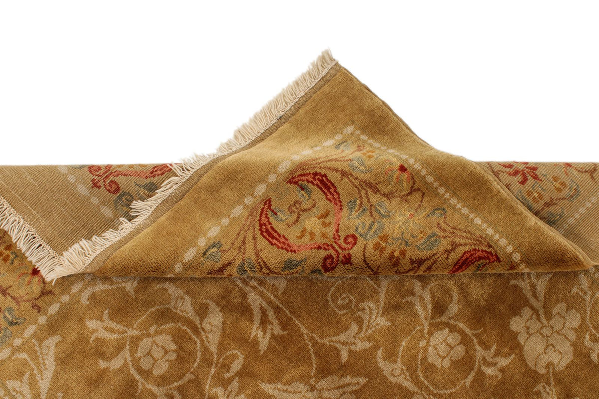 5x6 Brown and Red Turkish Oushak Rug