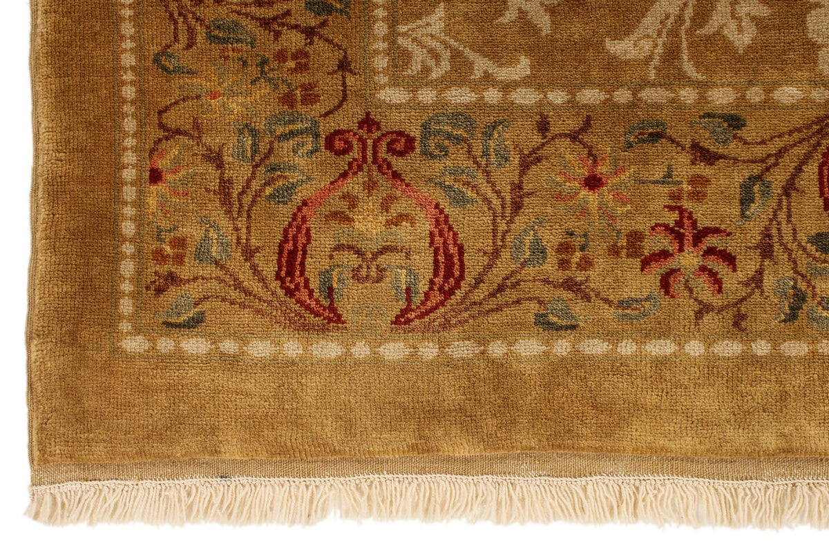5x6 Brown and Red Turkish Oushak Rug
