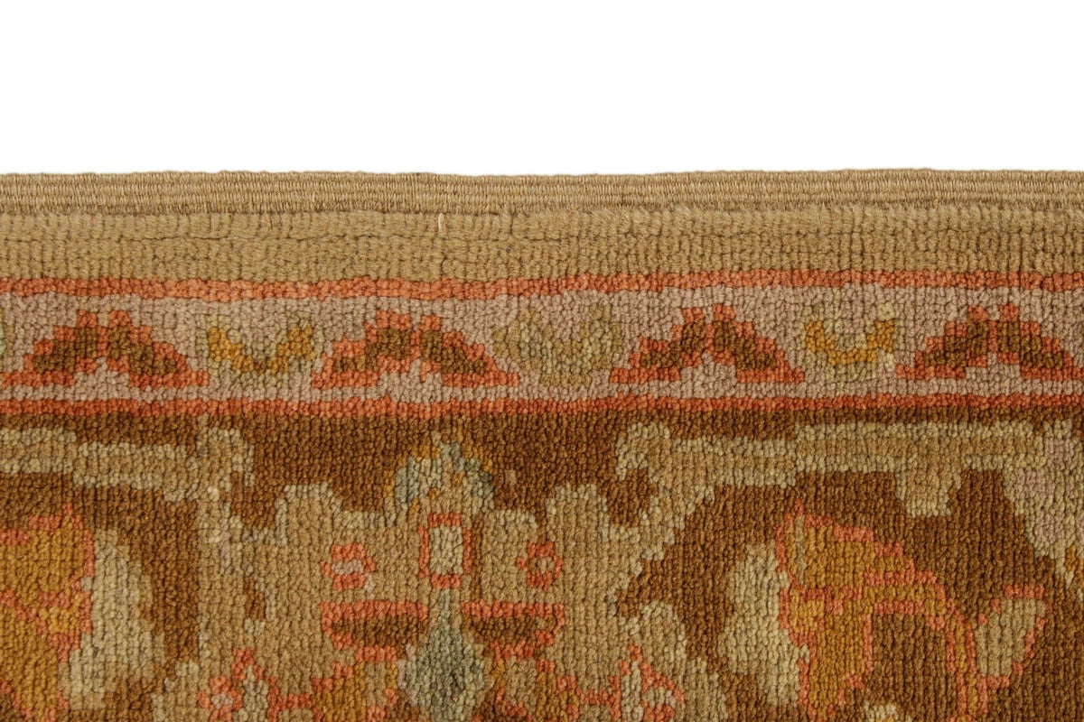 5x7 Green and Brown Turkish Oushak Rug
