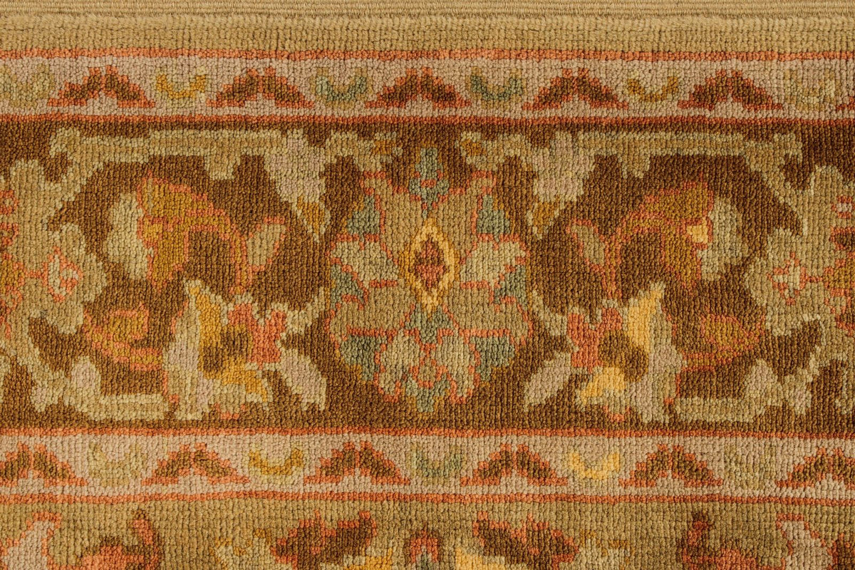5x7 Green and Brown Turkish Oushak Rug