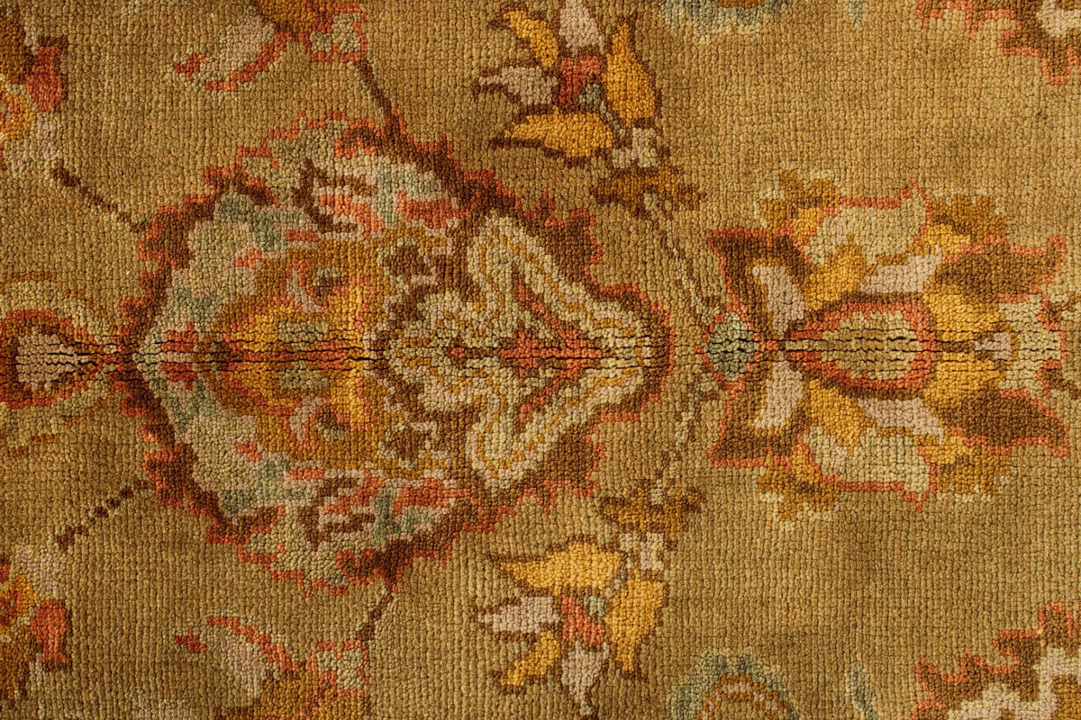 5x7 Green and Brown Turkish Oushak Rug