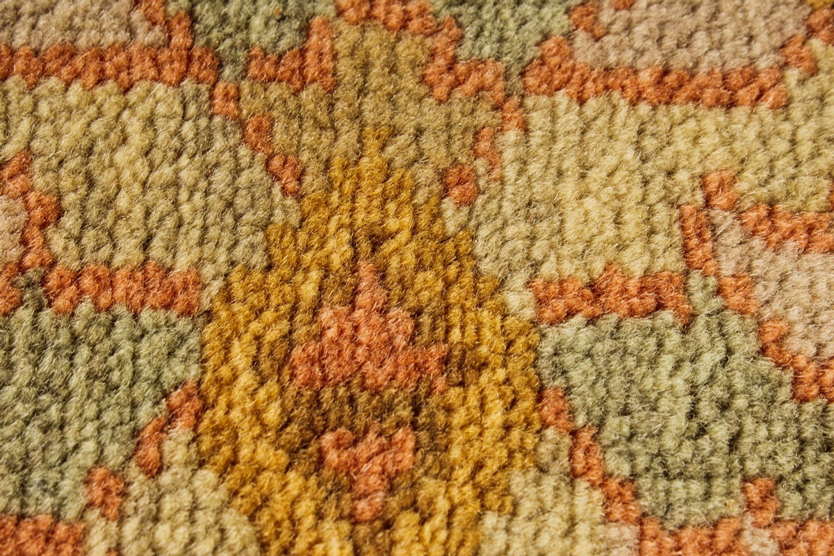 5x7 Green and Brown Turkish Oushak Rug