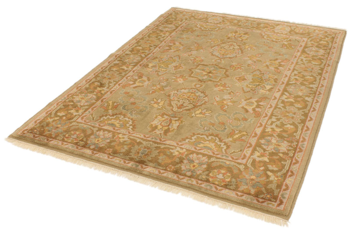 5x7 Green and Brown Turkish Oushak Rug