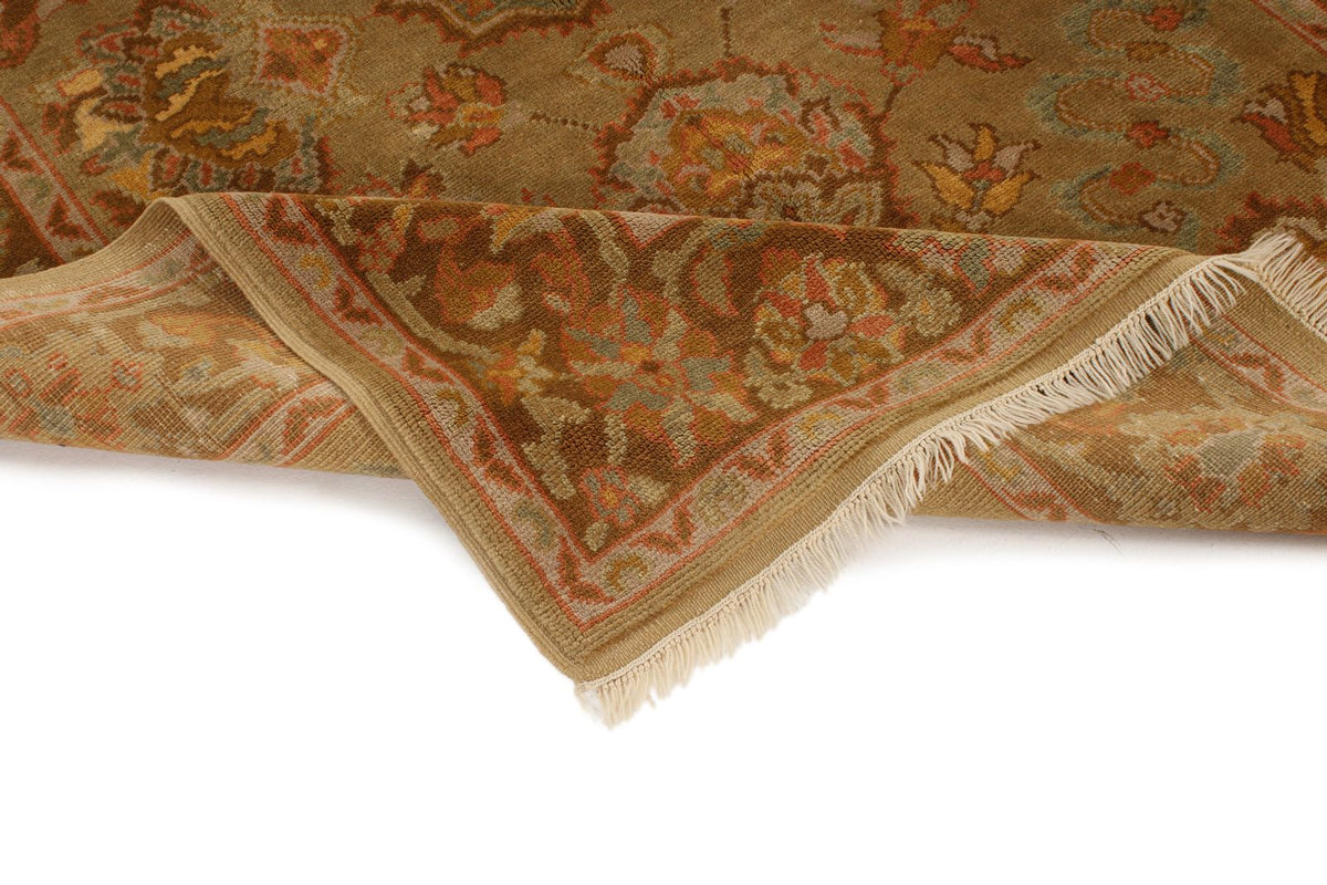 5x7 Green and Brown Turkish Oushak Rug