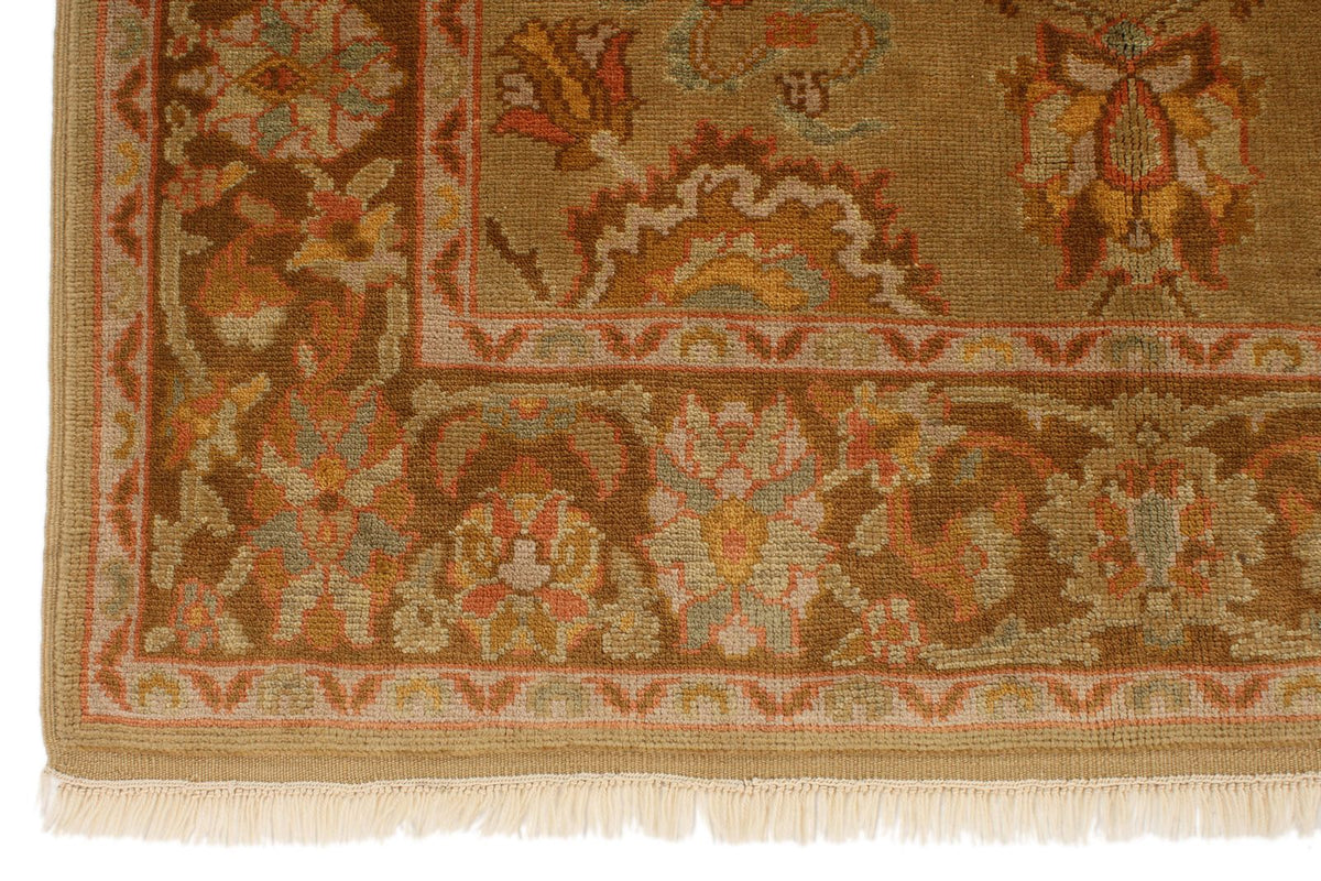 5x7 Green and Brown Turkish Oushak Rug
