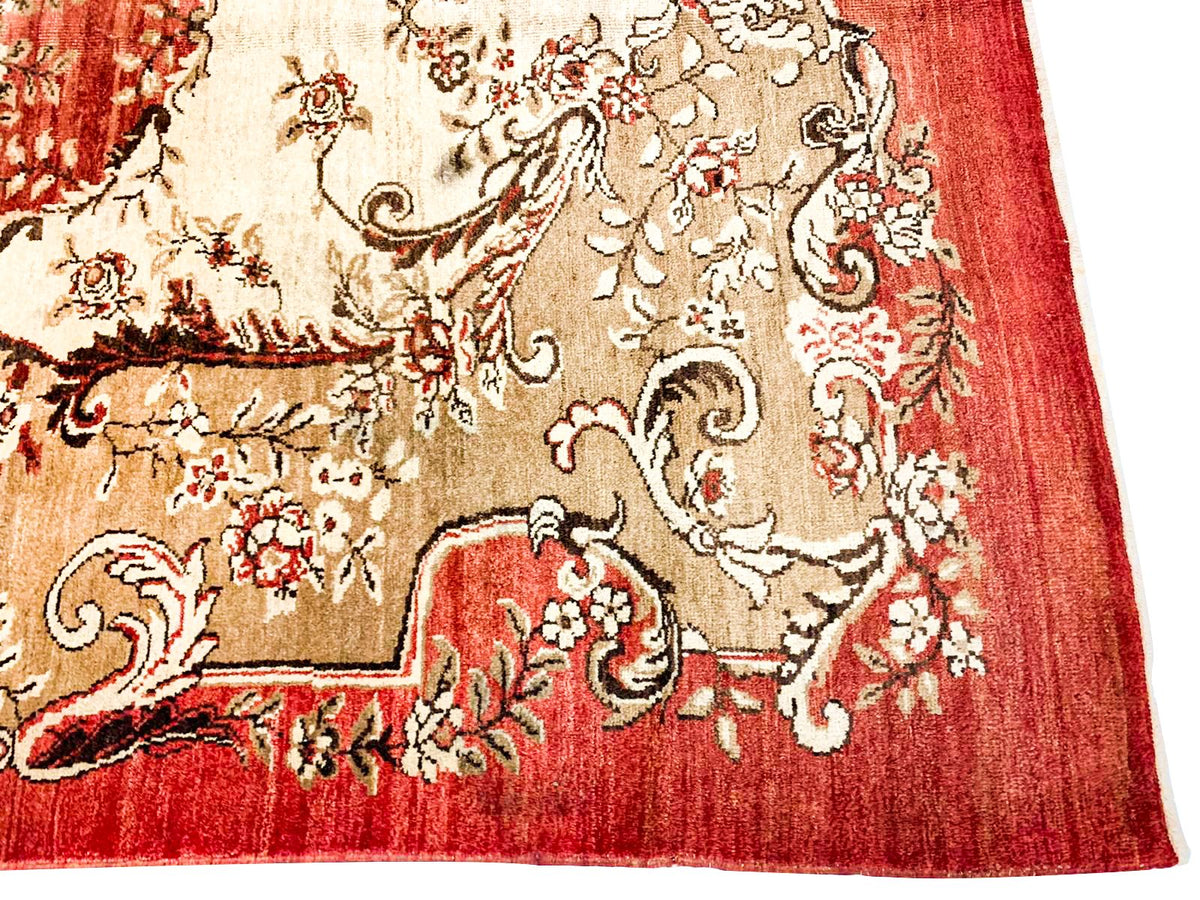 6x10 Red and Green Turkish Tribal Rug