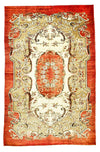 6x10 Red and Green Turkish Tribal Rug