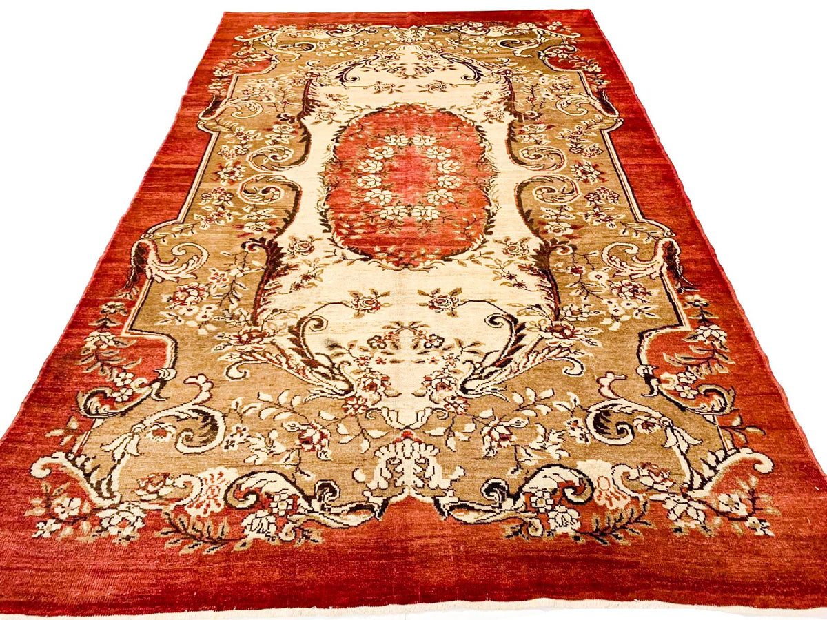 6x10 Red and Green Turkish Tribal Rug