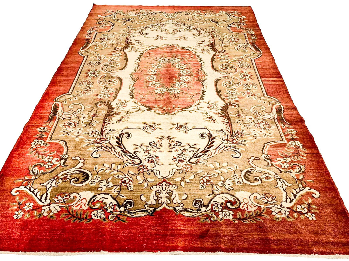 6x10 Red and Green Turkish Tribal Rug
