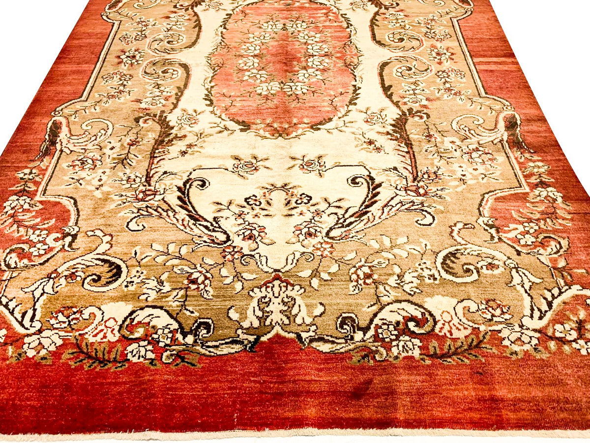 6x10 Red and Green Turkish Tribal Rug