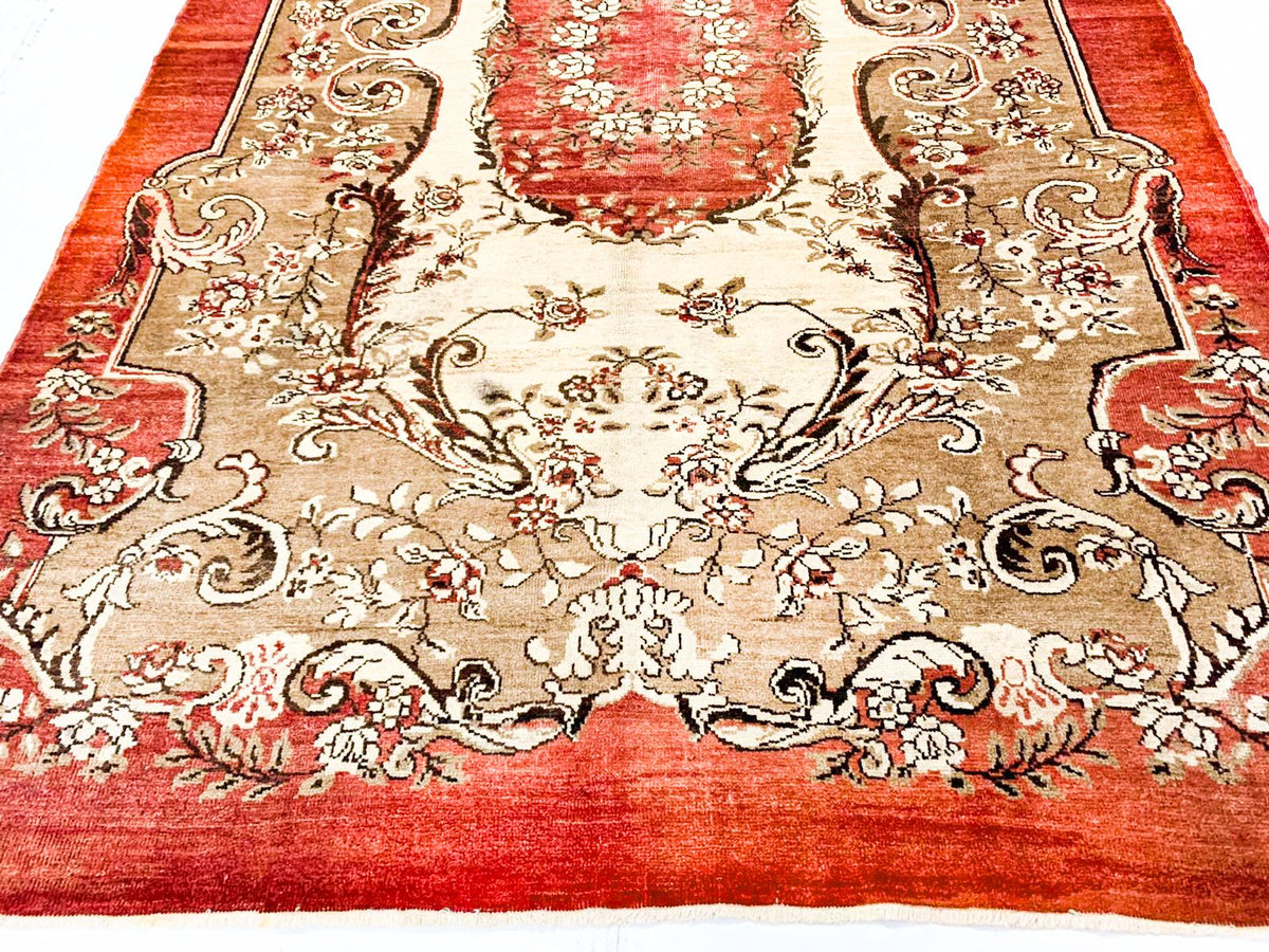 6x10 Red and Green Turkish Tribal Rug