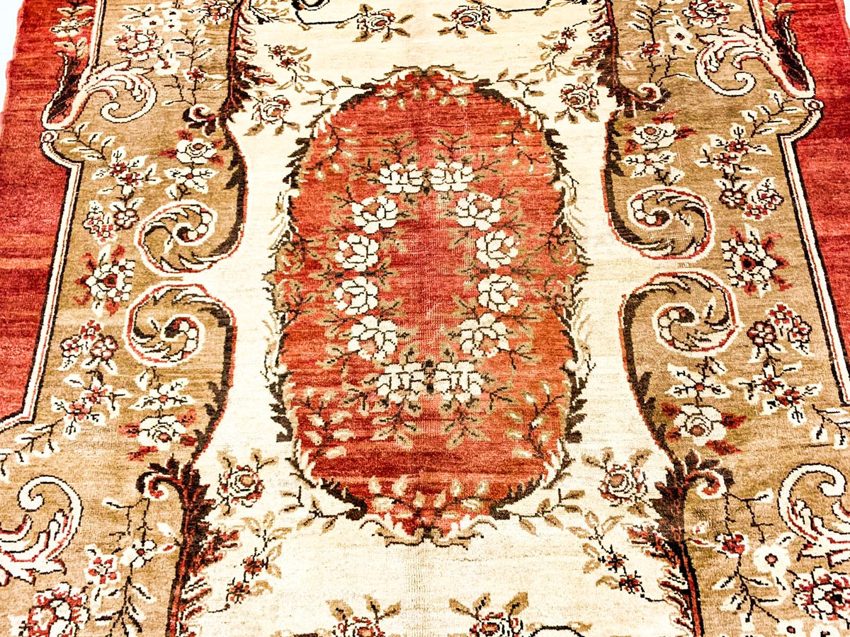6x10 Red and Green Turkish Tribal Rug