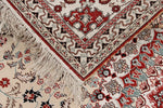 5x8 Ivory and Multicolor Turkish Silk Rug